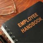 Employee handbook on a desk